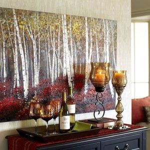 Red Birch Tree Canvas Art